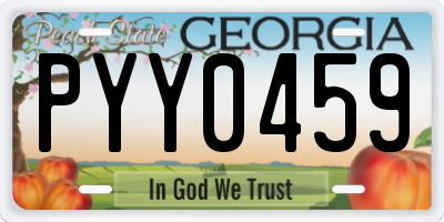 GA license plate PYY0459