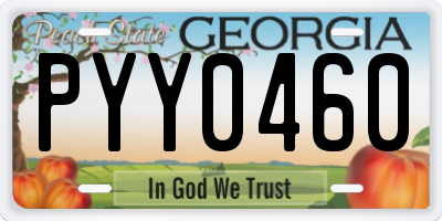GA license plate PYY0460