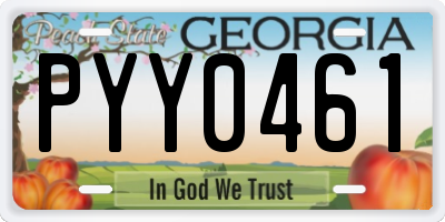 GA license plate PYY0461