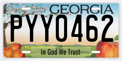 GA license plate PYY0462