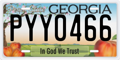 GA license plate PYY0466