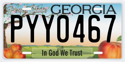GA license plate PYY0467
