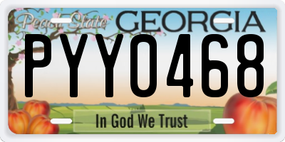 GA license plate PYY0468