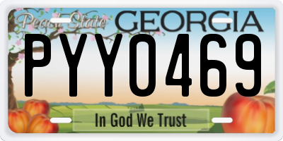 GA license plate PYY0469