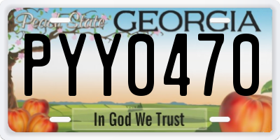 GA license plate PYY0470