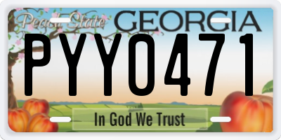 GA license plate PYY0471