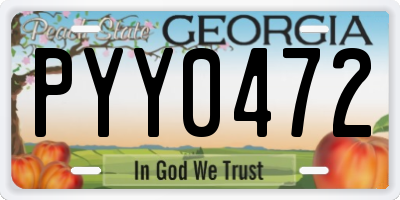 GA license plate PYY0472