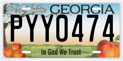 GA license plate PYY0474