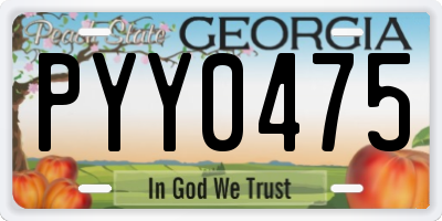 GA license plate PYY0475