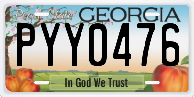 GA license plate PYY0476