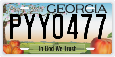GA license plate PYY0477