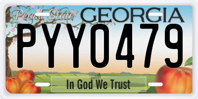 GA license plate PYY0479