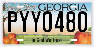 GA license plate PYY0480
