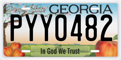 GA license plate PYY0482