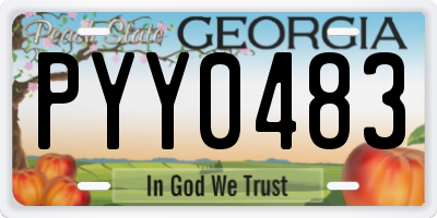 GA license plate PYY0483