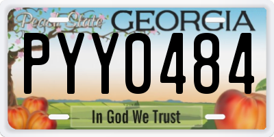 GA license plate PYY0484