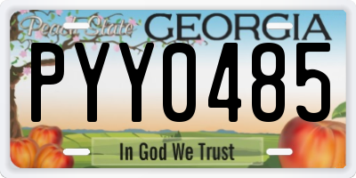 GA license plate PYY0485