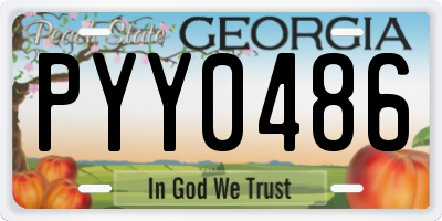 GA license plate PYY0486
