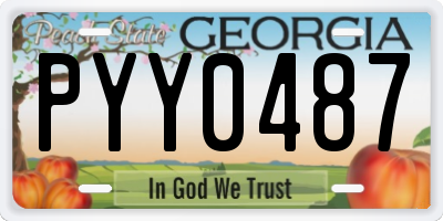 GA license plate PYY0487