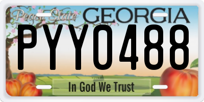 GA license plate PYY0488