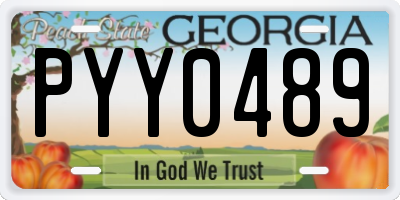 GA license plate PYY0489
