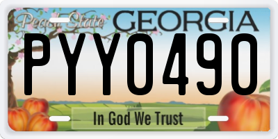 GA license plate PYY0490