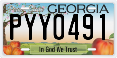 GA license plate PYY0491