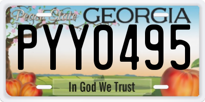 GA license plate PYY0495