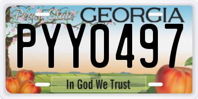 GA license plate PYY0497