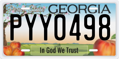 GA license plate PYY0498
