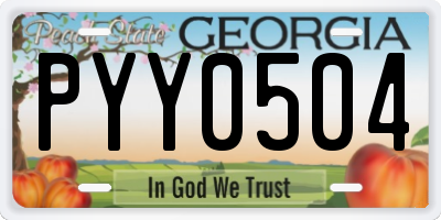 GA license plate PYY0504