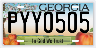 GA license plate PYY0505