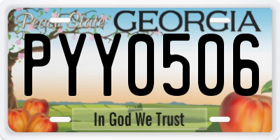 GA license plate PYY0506