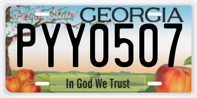 GA license plate PYY0507