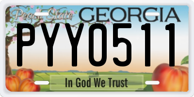GA license plate PYY0511