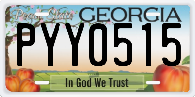 GA license plate PYY0515