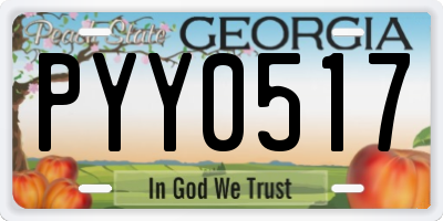 GA license plate PYY0517