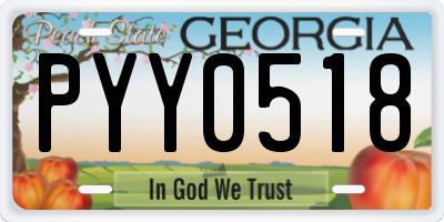 GA license plate PYY0518
