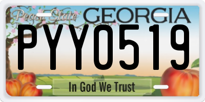 GA license plate PYY0519
