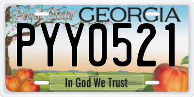 GA license plate PYY0521