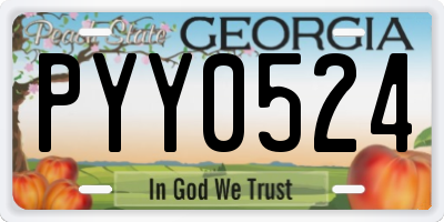 GA license plate PYY0524