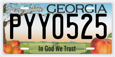 GA license plate PYY0525