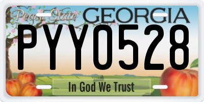 GA license plate PYY0528