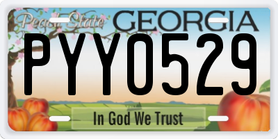 GA license plate PYY0529