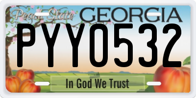 GA license plate PYY0532