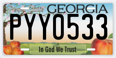 GA license plate PYY0533
