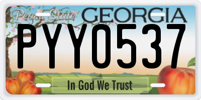 GA license plate PYY0537