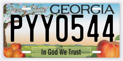 GA license plate PYY0544