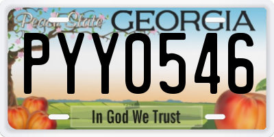 GA license plate PYY0546