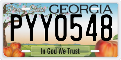 GA license plate PYY0548
